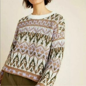 Anthropologie Fair Isle Knit Sweater